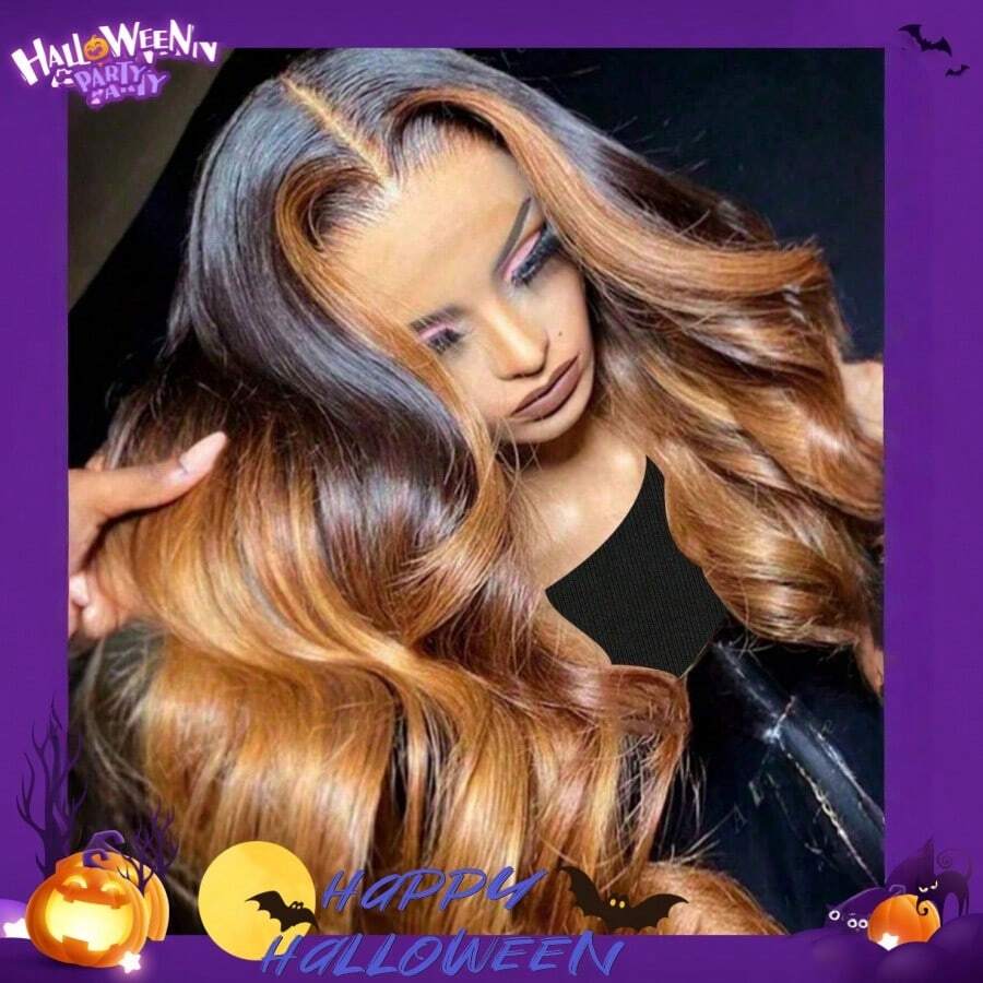 20inch 1BT4T27 Body Wave 13x4 Lace Frontal Wig Transparent Lace Human Hair Wig For Halloween Costumes - S1/4/30 - View 1