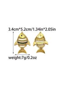 1pc/Pack 304 Stainless Steel Hollow Fish Design Pendant, Fashionable Versatile Accessory Keychain