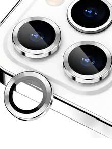 9H Tempered Glass Metal Ring Camera Cover Film - Protect Your Compatible With Apple17/17Air/17pro/17promax/16/16pro/16plus/16promax/16 14 Pro (6.1 Inch) & 14 Pro Max (6.7 Inch) With Case Friendly Anti-Scratch High Definition Coverage & A Metal Ring For Maximum Protection! - Silver - View 20