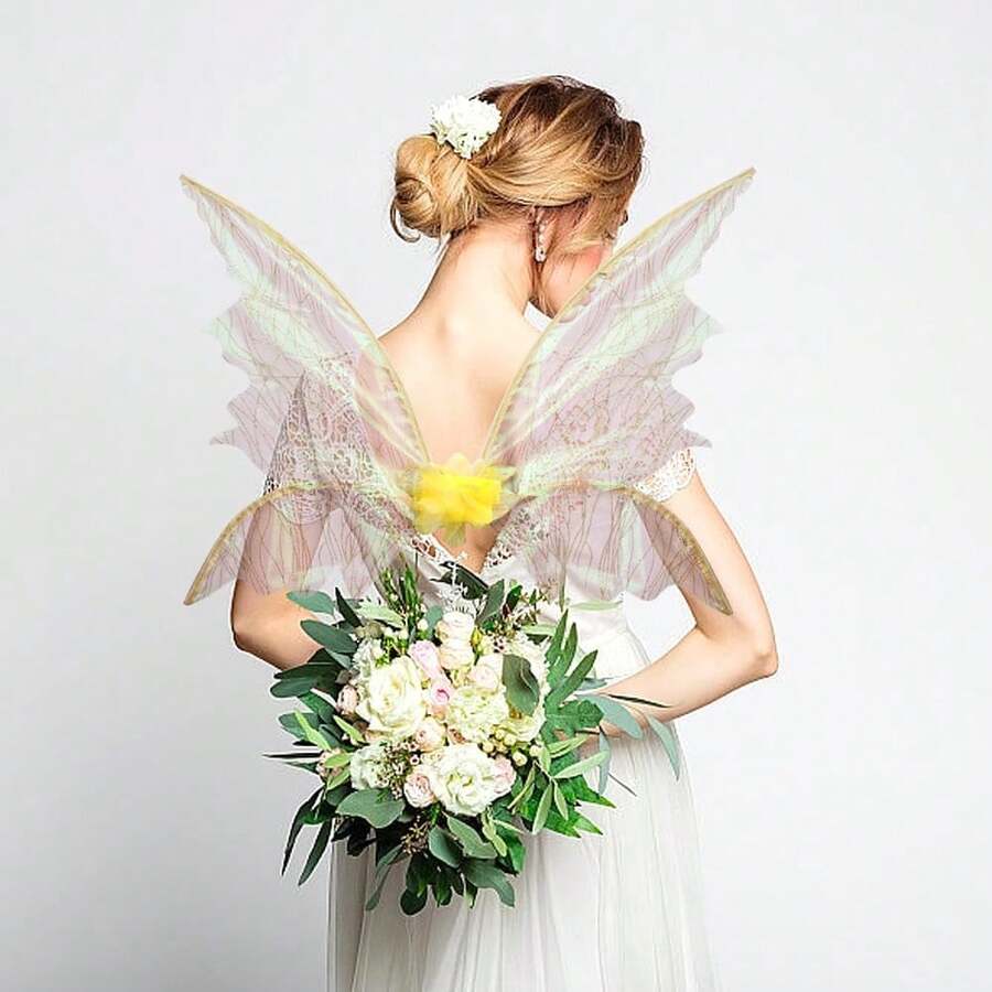 Adult Fairy Wings, Shiny Butterfly Princess Wings, Halloween - Multicolor - View 1