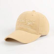 1pc Fashionable Letter Embroidered Adjustable Curved Brim Snapback Hat, Unisex Hip Hop Casual Streetwear Cycling Baseball Cap