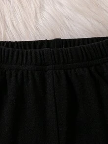 Setelan Baju Hoodie Plush untuk Anak Perempuan dan Legging Polos Kasual, Pakaian Sehari-hari untuk Musim Dingin - Berwarna merah muda - View 7