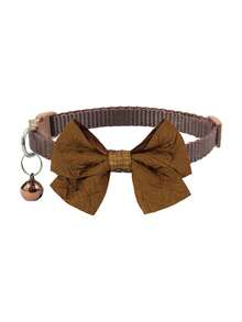 1/4pcs Fashionable Bow-Knot Pet Bell Adjustable Collar With Leash Buckle, Suitable For Decorating Cats And Dogs - Multicolor - View 10