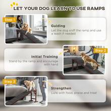 PawHut Pet Ramp For Dogs Cats W/ Non-Slip Carpet For Bed Sofa, 188x40.5x63.5cm - Brown - View 7