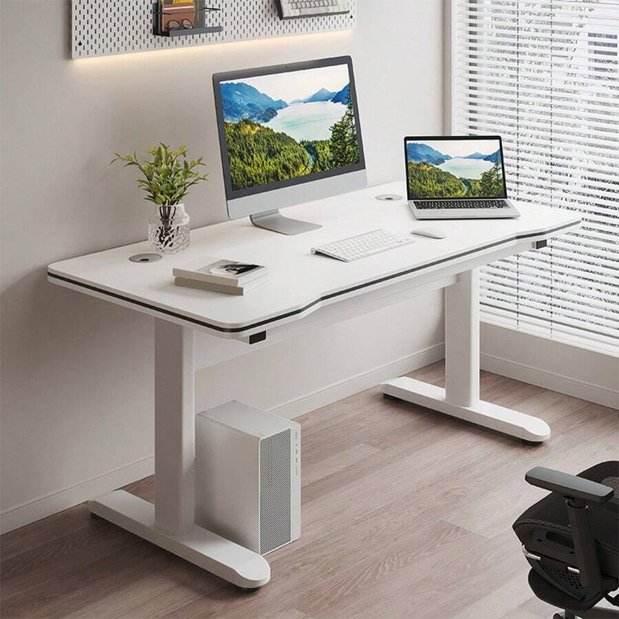 Office Desk/Computer Desk - Ergonomic Modern Computer Workstation Suitable For Home Office Work And Study. - White - View 1