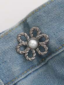 1/4/10件装新款花朵别针牛仔裙腰部调节器 - 可调节腰部牛仔裙腰带扣，无需别针即可防止裙子滑落，时尚花瓣腰带扣，可拆卸，免钉，无缝腰带扣调节器，完美贴合 - 纤腰必备！ - 金色 - 查看 14