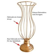 2 Vases With 45cm Frame And Jars For Luxury Decoration, Wedding Party - 玫瑰金 - 查看 4