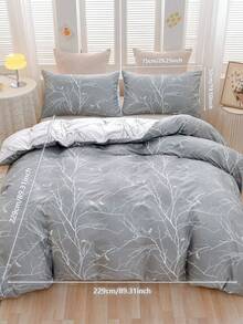 3pcs Lightweight Super Soft Microfiber Duvet Cover Set, Double-Sided Botanical Floral Printed Pattern - Soft Bedding Set, 3 Piece (1 Duvet Cover & 2 Pillow Shams), Suitable For Bedroom, Travel, Dorms (Boys & Girls)