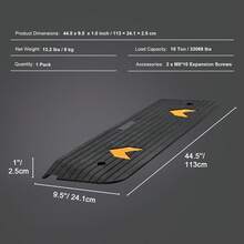 Upgraded Rubber Threshold Ramp, 1" Rise Wheelchair Ramp Doorway, Natural Curb Ramp Rated 33069 Lbs Load Capacity, Non-Slip Textured Surface Rubber Curb Ramp For Wheelchair And Scooter - Multicolor - View 7
