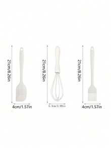 3pcs Silicone Kitchen Tool Set, Minimalist Cooking Utensils Set Including Baking Brush - Multicolor - View 9
