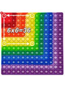 1PC Colorful 12x12 Multiplication Games PushBubble Fidget Toys, Times Table Math Teaching ResourcesEducational Toys Gifts For Kids Age 3+
