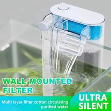 Filtro de cascada de acuario silencioso USB - Filtro de mini tanque de peces, sistema de circulación de agua montado en la pared, bomba de purificación silenciosa 3 en 1, caudal de 250 LPH, filtración multicapa, flujo de agua ajustable, alimentado por USB - Multicolor - Ver 11