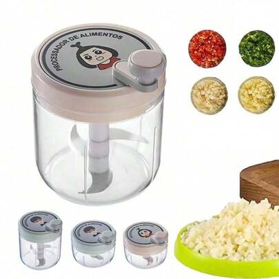 家用手动绞肉机、蒜蓉机、切菜机、多功能蒜蓉捣碎机食品加工机蔬菜切碎机水果粉碎机厨房用品 400ml