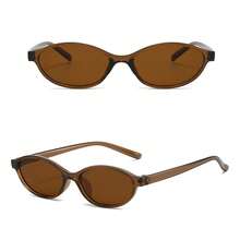 3pcs/Set Geometric Plastic Full Frame Glasses Multi-Color Leopard Print Retro Personalized Women Fashion - 3pcs Black Grey Deep Tea Bean Flower Tea Combination - View 3