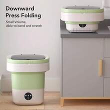 Mini Washing Machine Portable Non-Electric Roller Dryer Outdoor Washer Suitable For Apartments, Dorms, Camping, Travel ,Capacity With Foldable Handle Space-Saving Lightweight Design Durable Structure Manual Operation , Laundry Basket With Lid, Laundry Basket Plastic, Plastic Laundry Basket, Laundry Basket Lid, Portable Washing Machine, Mini/Small Washing Machine - 綠色 - 查看 9
