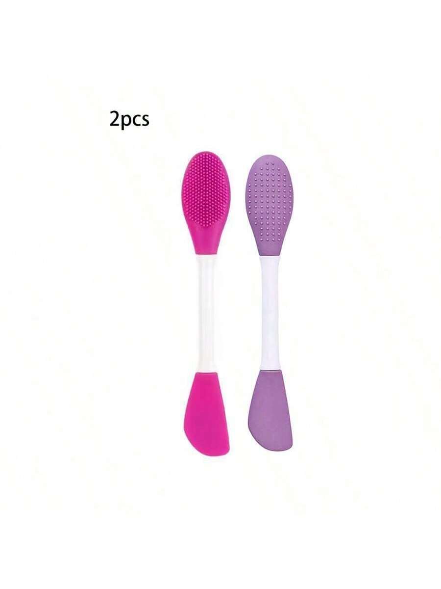 فرشاة وجه سيليكون ذات رأسين للتنظيف والتدليك وتطبي...