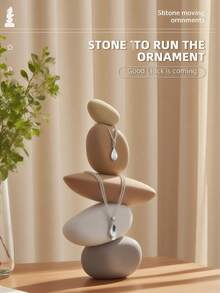 1pc Abstract Resin Stone Knot Figurine - Decorative Centerpiece For Living Room, Modern Indoor Display, Ideal For Christmas, Halloween, Easter, Decor - Multicolor - View 2