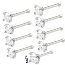 Nhẫn mũi vàng 18k - Khuyên xỏ khuyên bằng thép không gỉ 316L 20g dành cho nam nữ, khuyên mũi tiêu chuẩn hoặc dài đính đá CZ hoặc đá mũi tròn - Nhiều màu - Xem 19