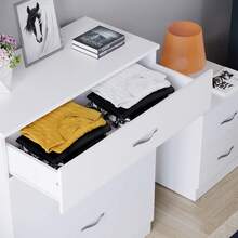 Vida Designs Pine Chest Of Drawers, 5 Drawer With Metal Handles & Runners, Unique Anti-Bowing Drawer Support, Riano Bedroom Furniture - White - View 6