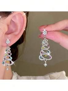 1 Pair Tree Earrings - Women's Dangle Earrings Xmas Tree Earrings Decor Gift For Her, Back To School Valentine Day