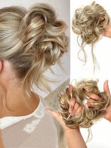 凌乱发髻发片凌乱发髻接发弹力发带发片卷发发髻发圈女士 - 彩色 - 查看 10