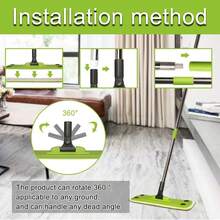 Microfiber Mop With 5 Dust Papers + 2 Washable Pads ,Wet & Dry & Dust Multi-Surface Floor Cleaning, Adjustable Stainless Steel Handle For Hardwood Cleaning, Tile, Vinyl & Walls - 綠色 - 查看 4