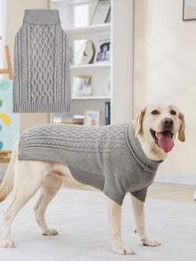 1 件经典粗针织宠物毛衣柔软温暖舒适针织服，适合小型中大型犬，易于穿着和护理，适合比熊雪纳瑞和比格犬的小狗冬季服装圣诞礼物 - 紫色 - 查看 10