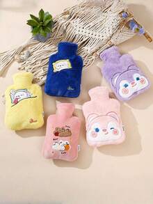 1 pièce Bouillotte, Sac d'eau chaude, Type d'injection d'eau Compresse chaude, Literie femme spécialement épaisse et anti-explosion, Réchauffe les mains et les pieds, Jolie housse en peluche