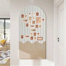 1set French Decorative Arched Felt Wall Stickers, Vertical Stripes Background Photo Wall Collage Back To School - 40*80cm - View 1