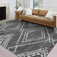 1pc Retro Boho Geometric Pattern Area Rugs For Living Room, Floor Carpet For Bedroom, Carpets Home Decor Rugs, Homestay Hotel, Non-Slip Machine Washable Carpet, Home Decor Room Decor - Phong cách 2 - Xem 2