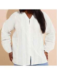Plus Size Women Casual Versatile White Top