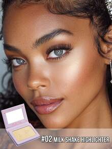Misslyn Milk Shake Highlighter, Highlighter Powder Palette Makeup, Long Wear Brightening, Makeup Shimmer Illuminate Cosmetic, Champagne Gold & Silver Glitter Highlighter, Face Illuminator Highlighter, Shimmer - #02 - 查看 2