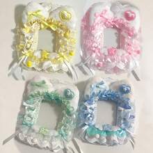 1pc New Lace Photo Display Card Holder, 4 Colors (Pink, Yellow, Blue, Green), Handmade DIY Finished Product, 2D Cartoon Anime ACG Character Fanart, Kpop Cat Ear Bow Decor, Lolita Card Holder - Multicolor - View 10