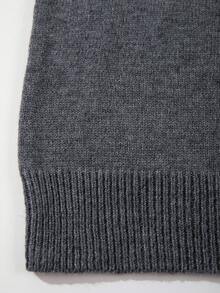 Men's Casual Loose Solid Color Korean Style Commute Versatile Long Sleeve Crew Neck Knit Pullover Sweater, Autumn/Winter