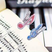 2/10pcs Plastic Music Note Clips - Small Sheet Music Clips, Music Note Clips, Music Stationery, Book Clips, Stationery Accessories, Music Accessories, Suitable For Beginners And Music Classrooms, Firmly Clip Piano, Guitar And Violin Sheet Music - Musical Note Design - Spring-Loaded For Easy Use, For Sheet Music And Pages - Keep Pages Secure And Organized, Highly Elastic, Non-Slip Fixed Design, Suitable For Fixing Sheet Music Clips