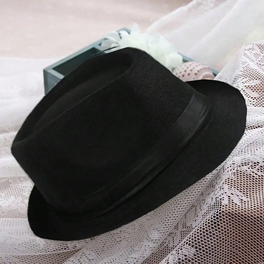 Piezas Sombrero de jazz de unicolor y estilo simple, gorra de Panamá unisex, estilo casual, adecuado para Navidad, Halloween, fiesta de Año Nuevo, v