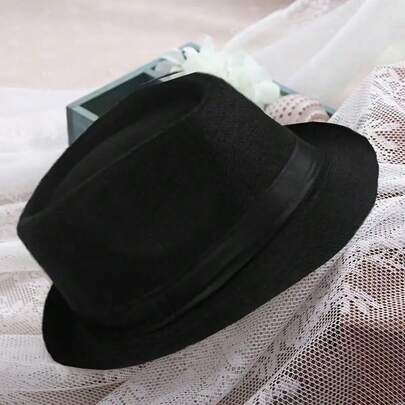 1/2/3pcs Solid Color Simple Jazz Hat, Unisex Panama Small Cap, Casual Style, Suitable For Christmas, Halloween, New Year Party, Travel, Sun Protection, Versatile