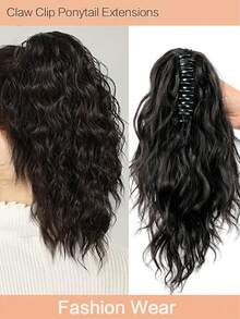 14 Inch Curly Wave Ponytail Synthetic Hairpiece Heat Resistant Fiber Elegant Claw Clip Ponytail Extension For Women - Multicolor - View 10
