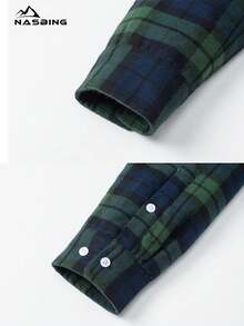 Men's Fleece Thermal Shirt, Warm Flannel Shirt, Lumberjack Shirt, Winter Inner Fleece Jacket - màu xanh lá - Xem 6