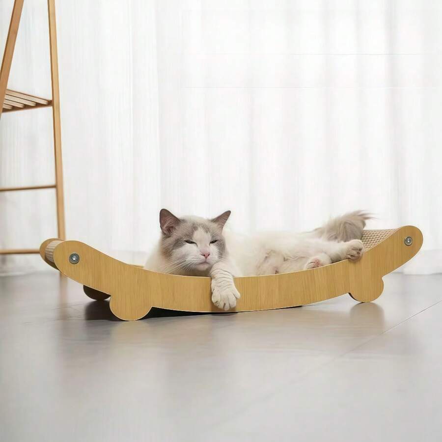 2-In-1 Cat Scratcher & Bed | Durable Scratching Post (Catnip-Free), Furniture Protector Mat | Multi-Level Cat Activity Center For Kittens & Adult Cats, Holiday Pet Gift - Multicolor - View 1