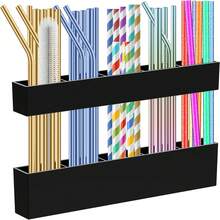 Strohhalter für Schranktür, Acryl Strohhalter-Organizer mit starkem Klebeband, Becher-Strohhalter-Aufbewahrungsbehälter für Schrank, Trinkhalme-Spender für Küchentheke