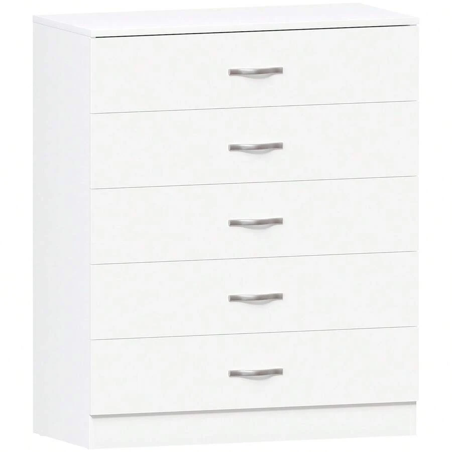 Vida Designs Pine Chest Of Drawers, 5 Drawer With Metal Handles & Runners, Unique Anti-Bowing Drawer Support, Riano Bedroom Furniture