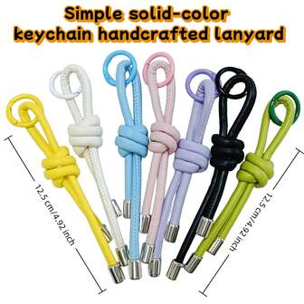 1 st/påse moderiktig mångsidig handgjord PU-läderpärlnyckelringsrem, gör-det-själv-nyckelring för väska, unisex, lämplig som present till vänner och flickvänner