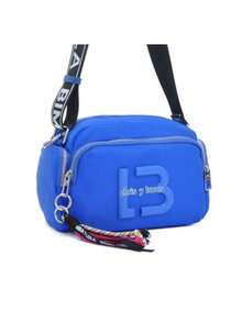 ¡Sencillo español! ¡La calidad habla por sí sola! Bolso bandolera de nailon impermeable con múltiples cremalleras y capas - azul real - Ver 1