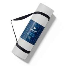 MUUK FITNESS Tapete de Yoga Foamy Antideslizante 150 x 59 cm | Esterilla Ligera de 8 mm con Correa de Transporte| Almohadilla para Rodillas y Codos | Material EVA Resistente, Ligero y Cómodo | Ideal para Ejercicio en Casa, Gimnasio, Parque, Viajes, Meditación y Estiramientos - Gris Claro - Ver 3