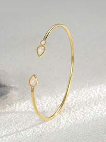 Charm-In Mother's Day Gift, Gold-Color Clasp Inlaid Abalone Quality Bracelet - Gold Model 2 - View 2