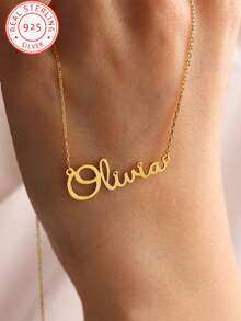 Dây chuyền bạc 925 khắc tên cá nhân, mặt dây chuyền tùy chỉnh - Món quà hoàn hảo cho Ngày Valentine, Kỷ niệm, Halloween, Giáng sinh, Ngày của Mẹ, Bạn bè và Gia đình. - Nhiều màu - Xem 4