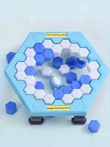 1个企鹅破冰玩具，破冰拆墙积木游戏，新颖互动玩具，派对游戏，墙面活动，趣味小工具，可爱设计，优质塑料材质，适合家庭活动、圣诞节、派对游戏