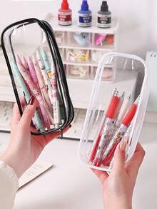 5-częściowy wodoodporny piórnik dla ucznia, gruba saszetka z PVC z zamkiem błyskawicznym, minimalistyczny pokrowiec z PVC na długopisy, przezroczysta plastikowa torba do przechowywania, wielofunkcyjna składana przezroczysta torba do przechowywania, torba do przechowywania artykułów papierniczych, torba na długopisy, torba do przechowywania kabli danych, torba do przechowywania biżuterii, przezroczysta torba na długopisy na egzaminy, przezroczysta torba z PVC do przechowywania pędzli kosmetycznych, łatwa w użyciu