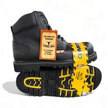 BOTA COMODA INDUSTRIAL DIELECTRICA CON CASCO DE POLIAMIDA EN PURA PIEL MUY ACOJINADA - Negro - Ver 3
